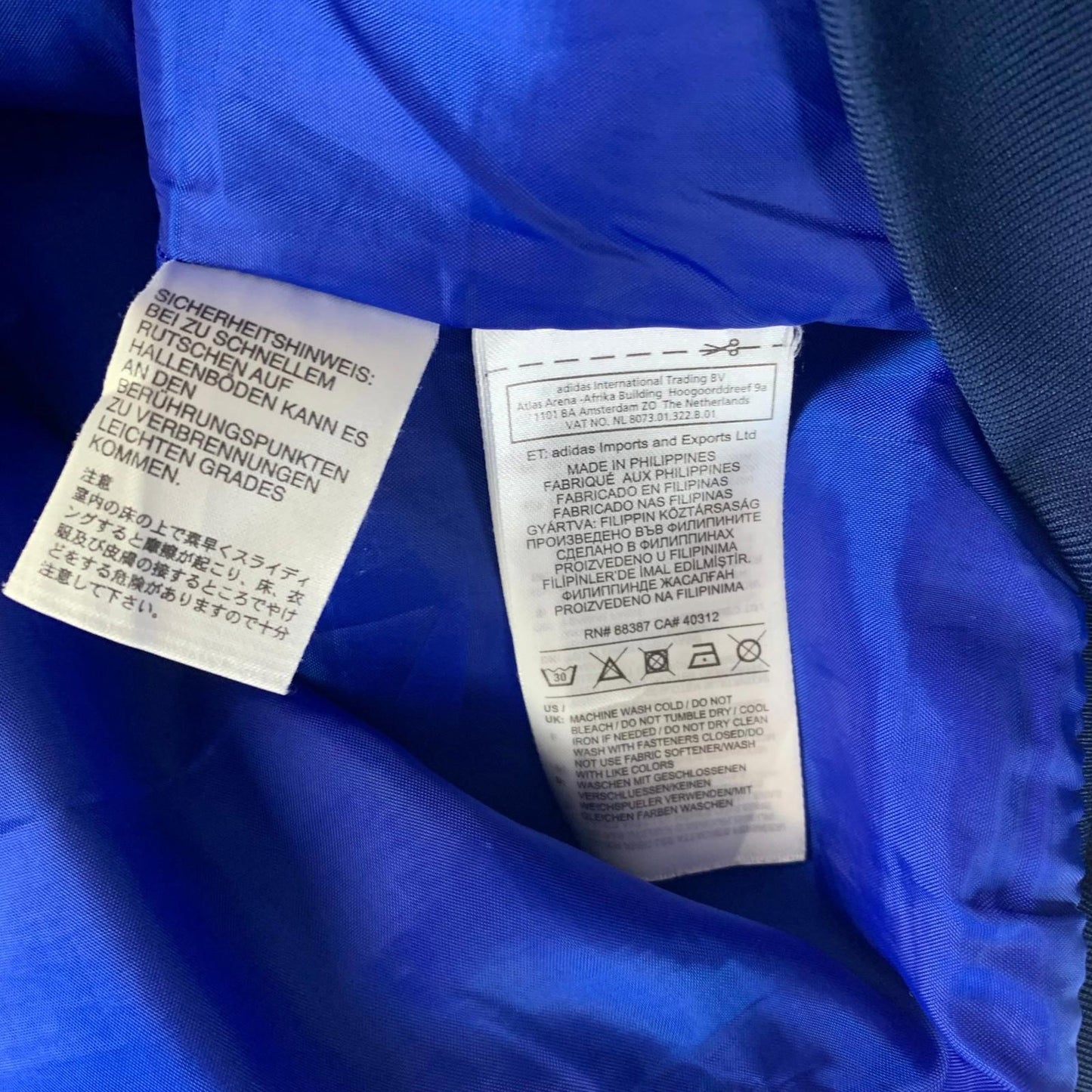 Adidas Climalite Track Jacket Full Zip Blue Mens 2XL