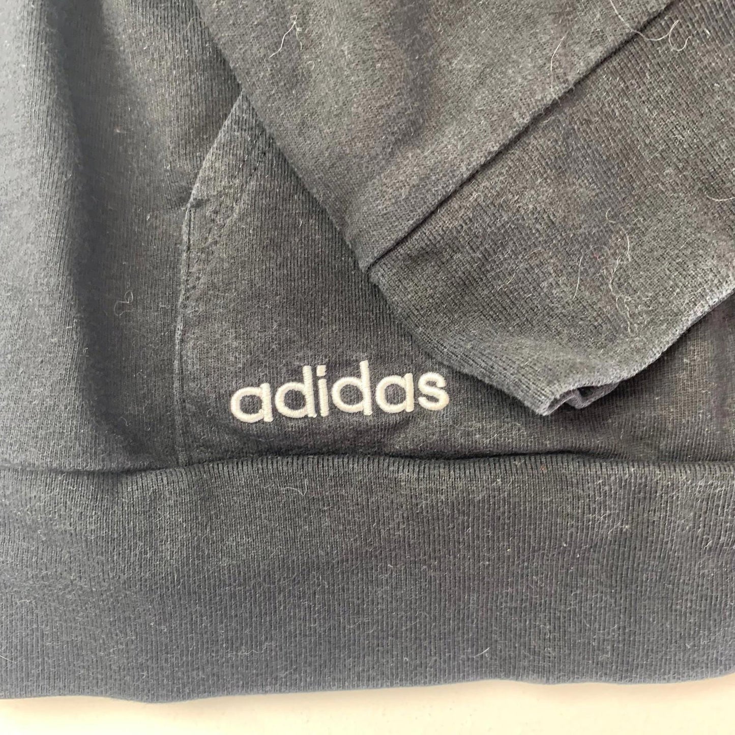 Adidas Hoodie Black Graphic Logo Pullover Casual Womens Label Size 14/16