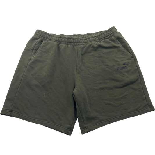 Puma Sweat Shorts Elastic Waist Green Casual Mens XXL