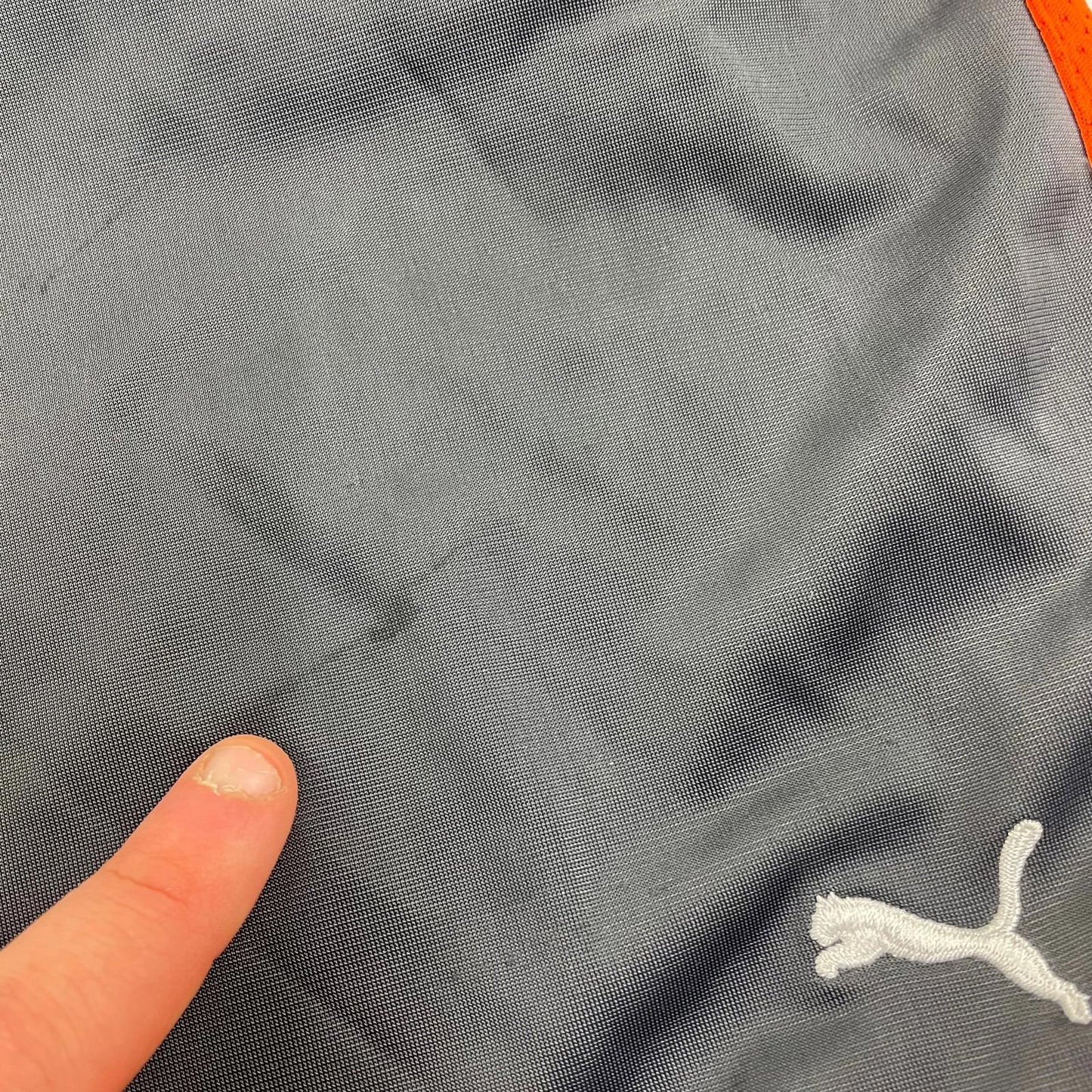 PUMA Active Shorts Mesh Panel Athletic Grey Orange Boys XL