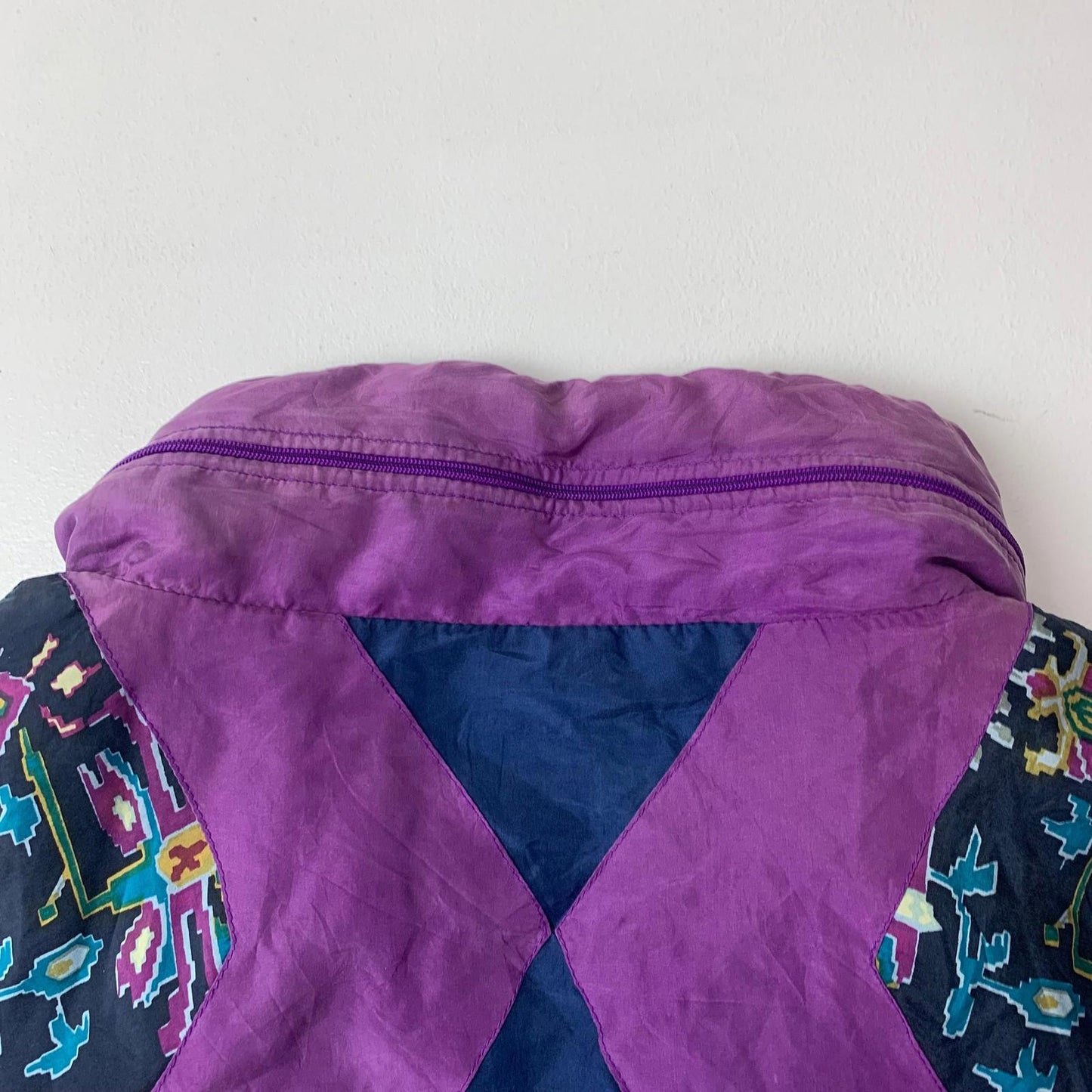 Janeve Windbreaker 80s Retro Multicolour Patterned Silk Men's M Jacket