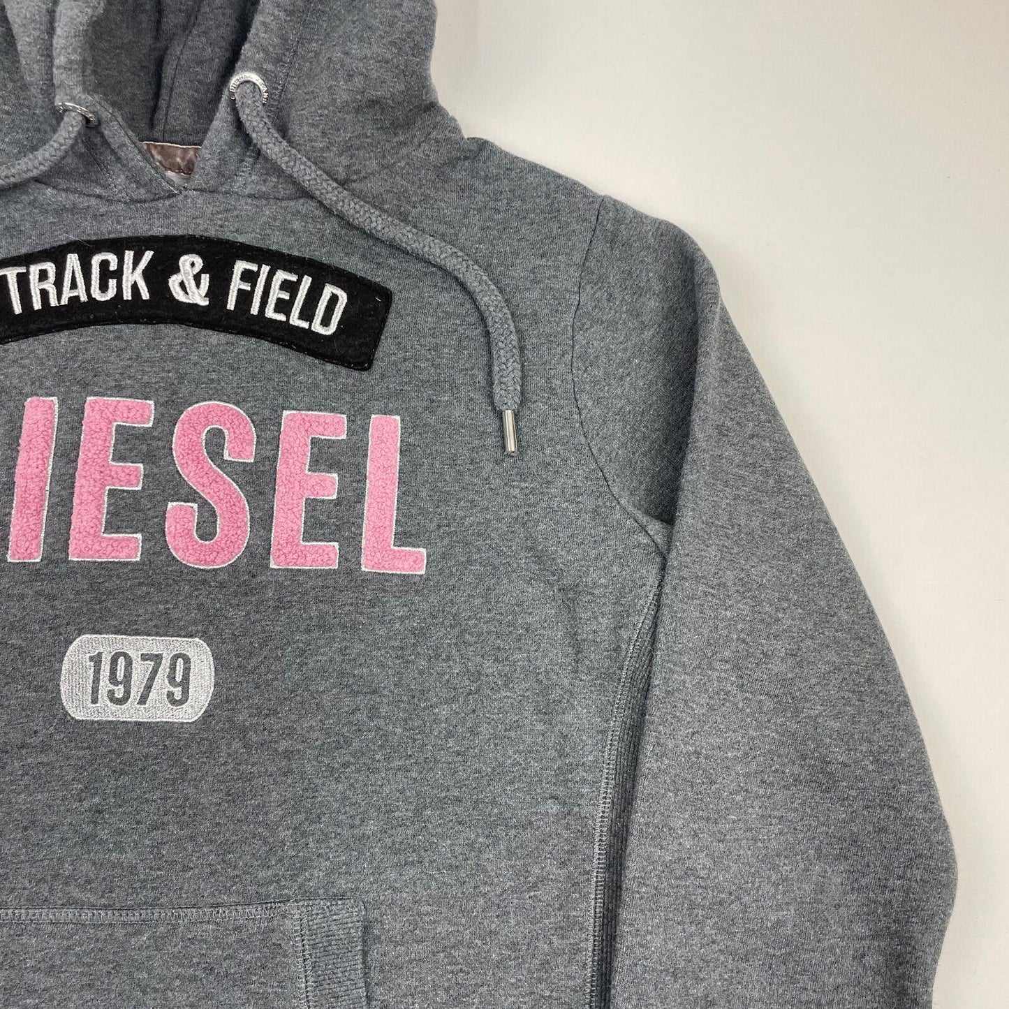 Women’s Grey DIESEL Spellout Hoodie Sweatshirt , Size XL