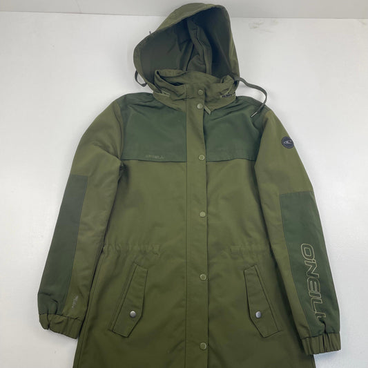 Women’s O’neill Green Long Hyperdry Water Repellent Jacket , Size Small