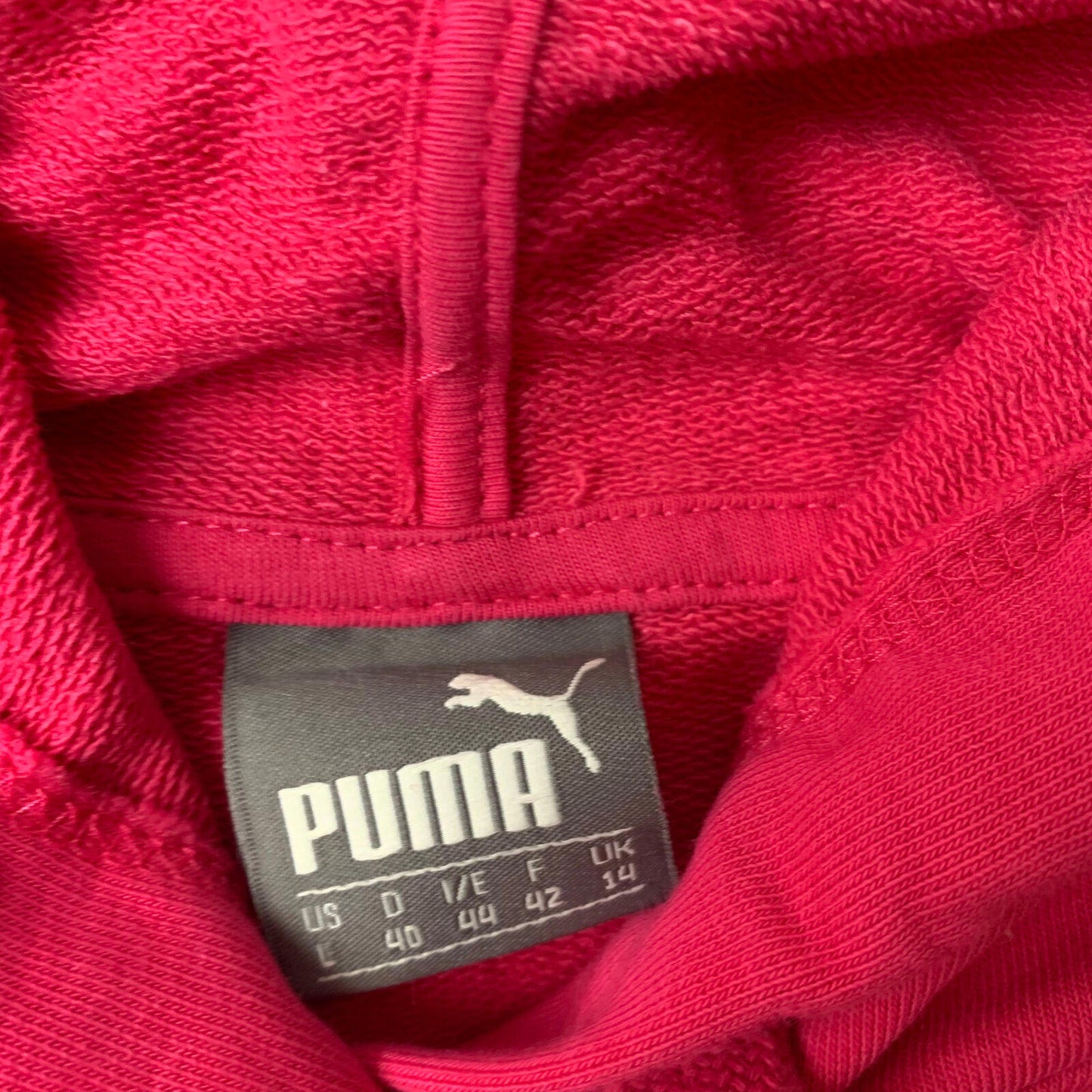 Women’s PUMA Pink Hoodie / Large / UK14 / Spellout