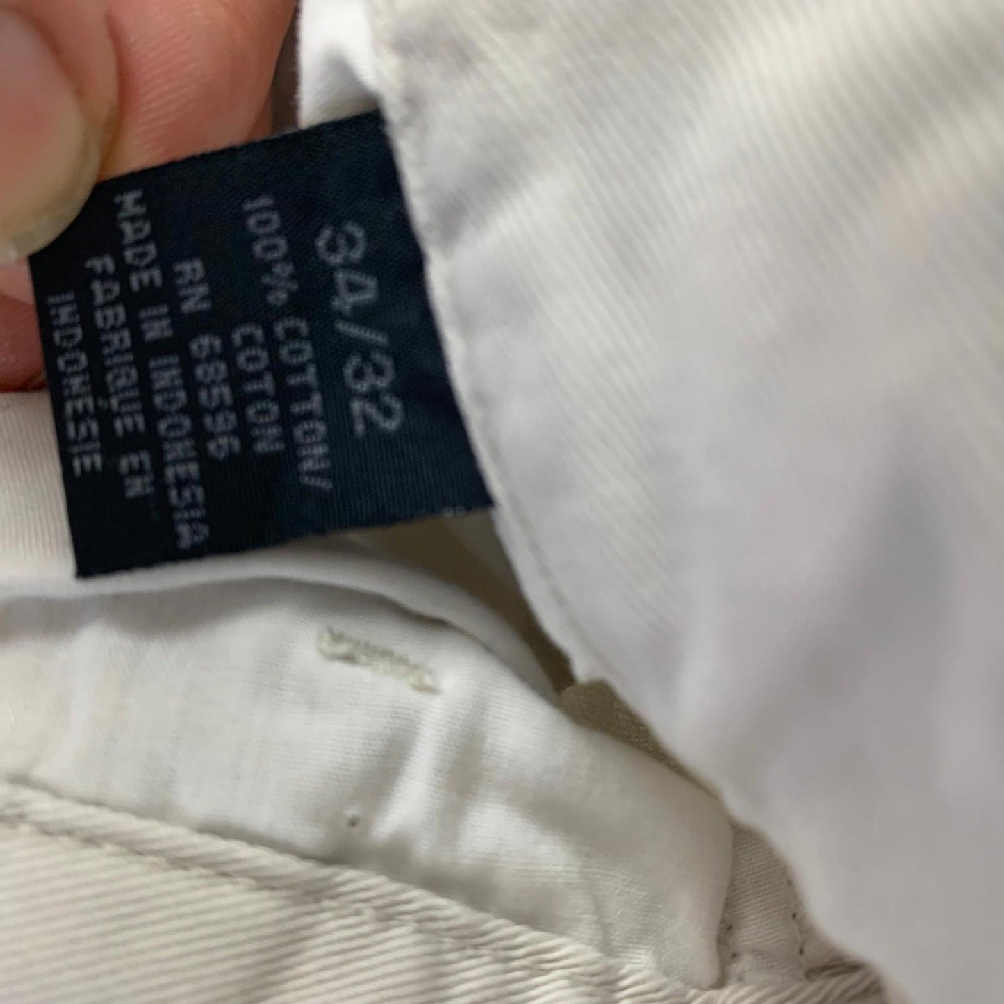 DKNY Chino Straight Leg Trousers Beige Casual Mens 34W 32L