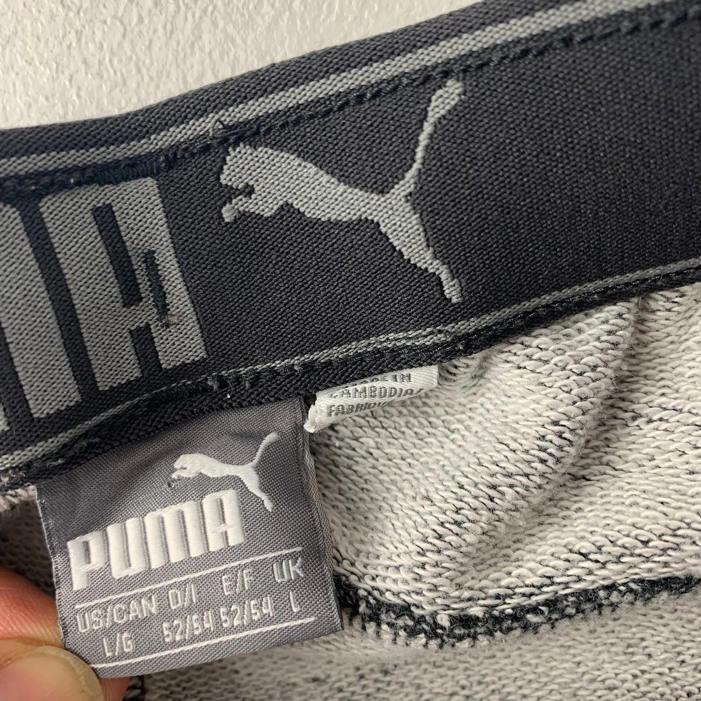 PUMA Jogger Sweatpants Elastic Waist Comfort Fit Grey Mens L
