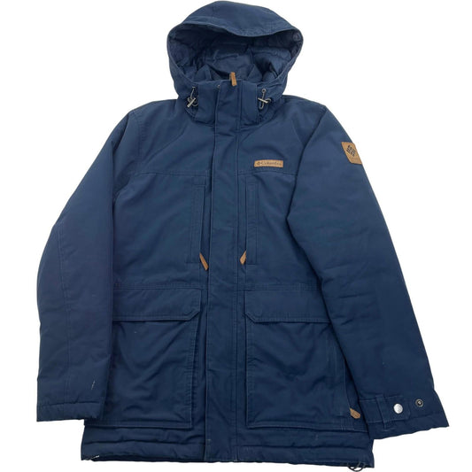 Columbia Jacket Coat Hooded Winter Padded Parka Blue Mens Small