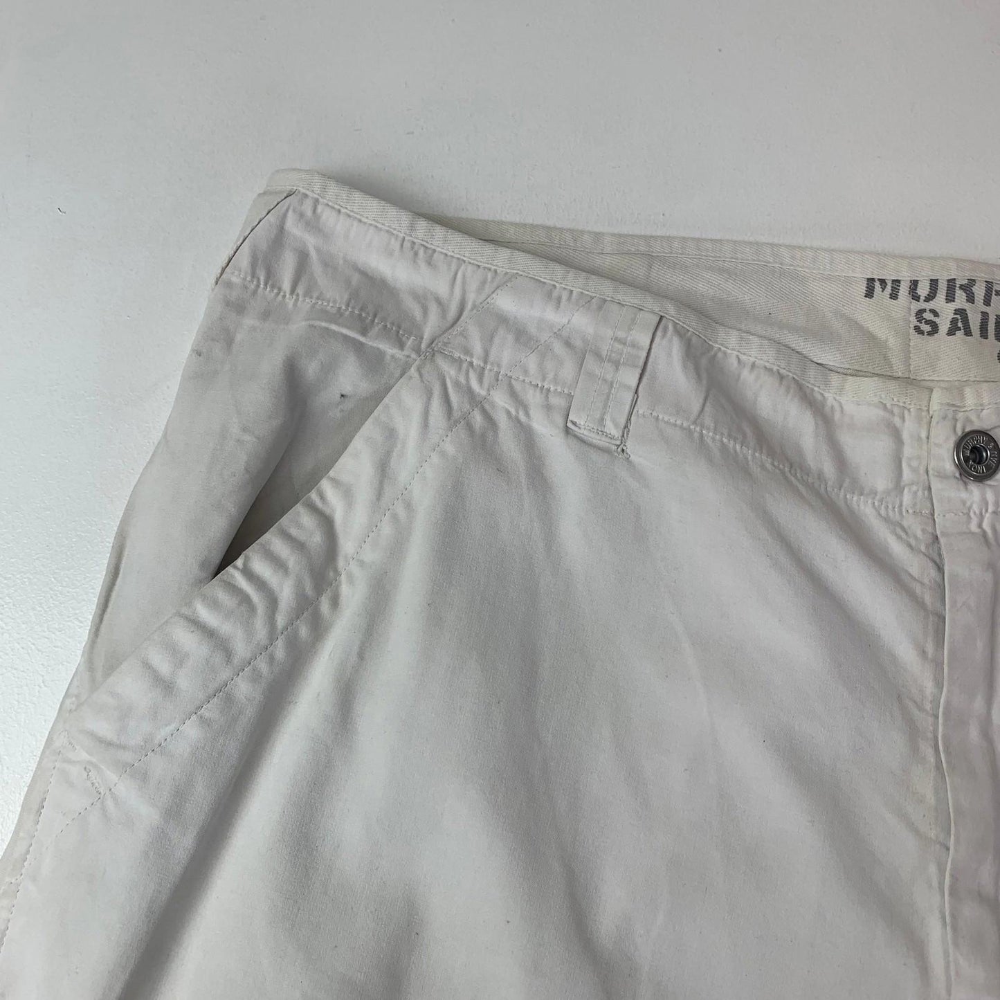 Murphy & Nye Sailmakers Cargo Shorts Sailcloth White Mens W38