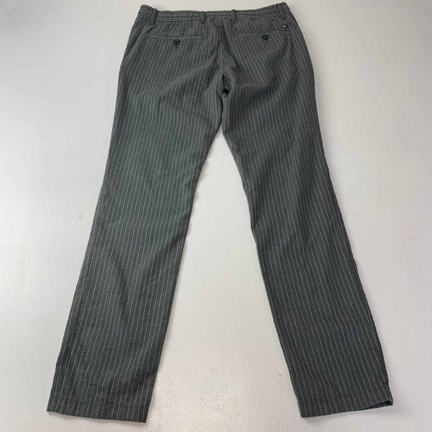 Tommy Hilfiger Pinstripe Trousers Casual Comfort Grey Mens 32/30