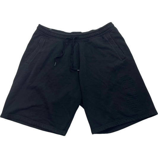 Puma Black Sweat Shorts Embossed Logo Drawstring Waist Mens XL