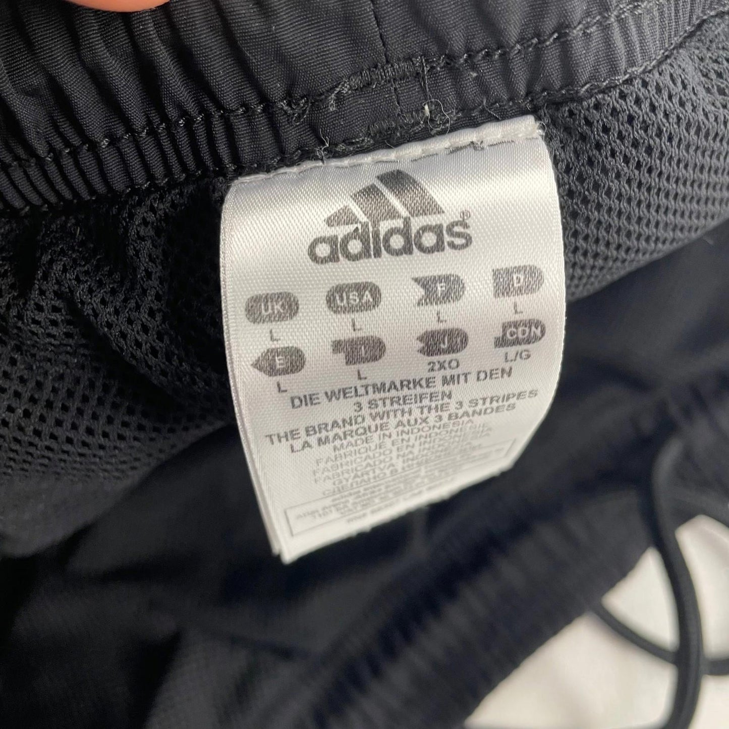 Adidas Activewear Shorts Elastic Waist Black Striped Athletic Mens Size L