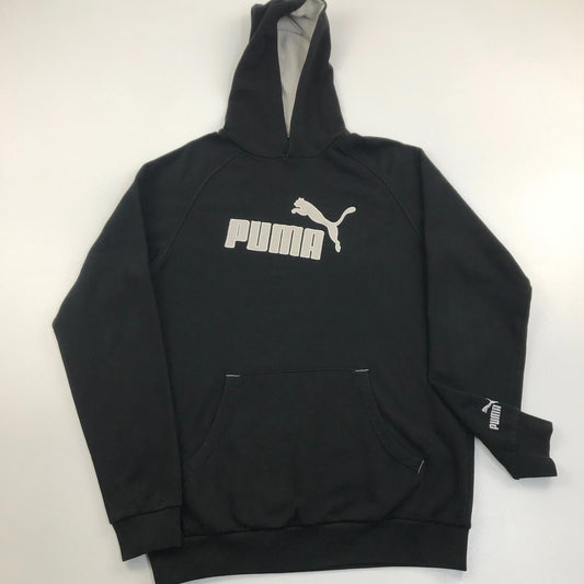 Womens PUMA Black Spellout Hoodie , Size 2XL