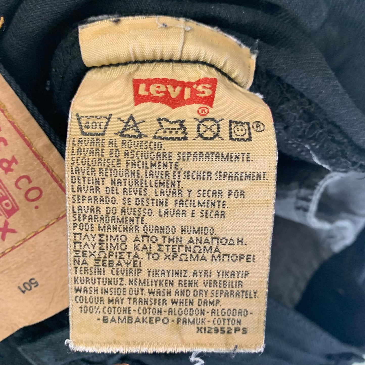 Levi's 501 Jeans Classic Straight Black Denim Mens W30 L32