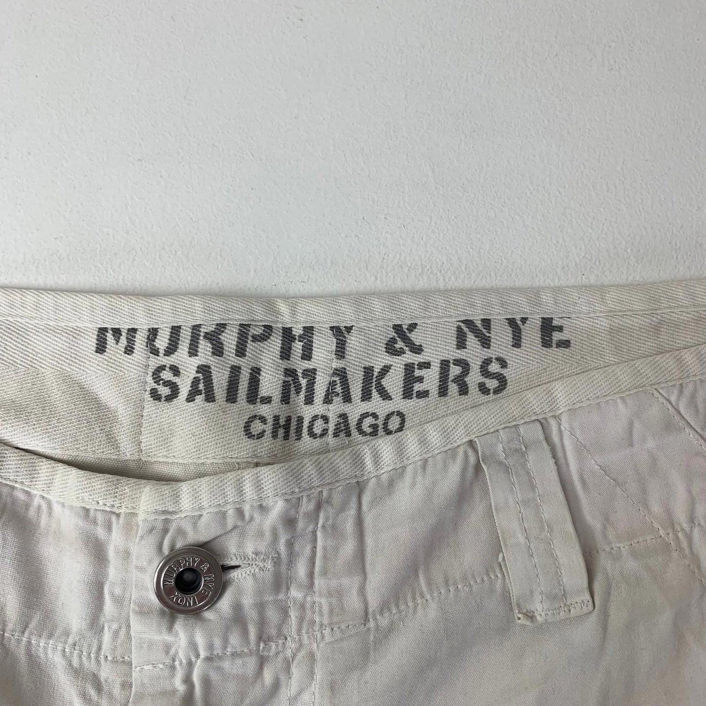 Murphy & Nye Sailmakers Cargo Shorts Sailcloth White Mens W38