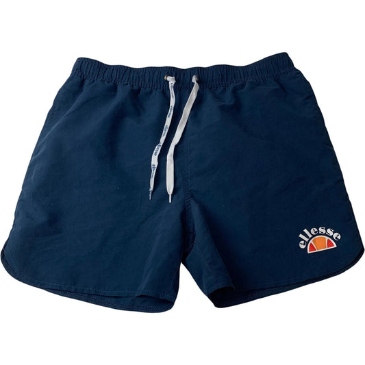 ELLESSE Swim Shorts Drawstring Waist Blue Logo Men's Medium UK M