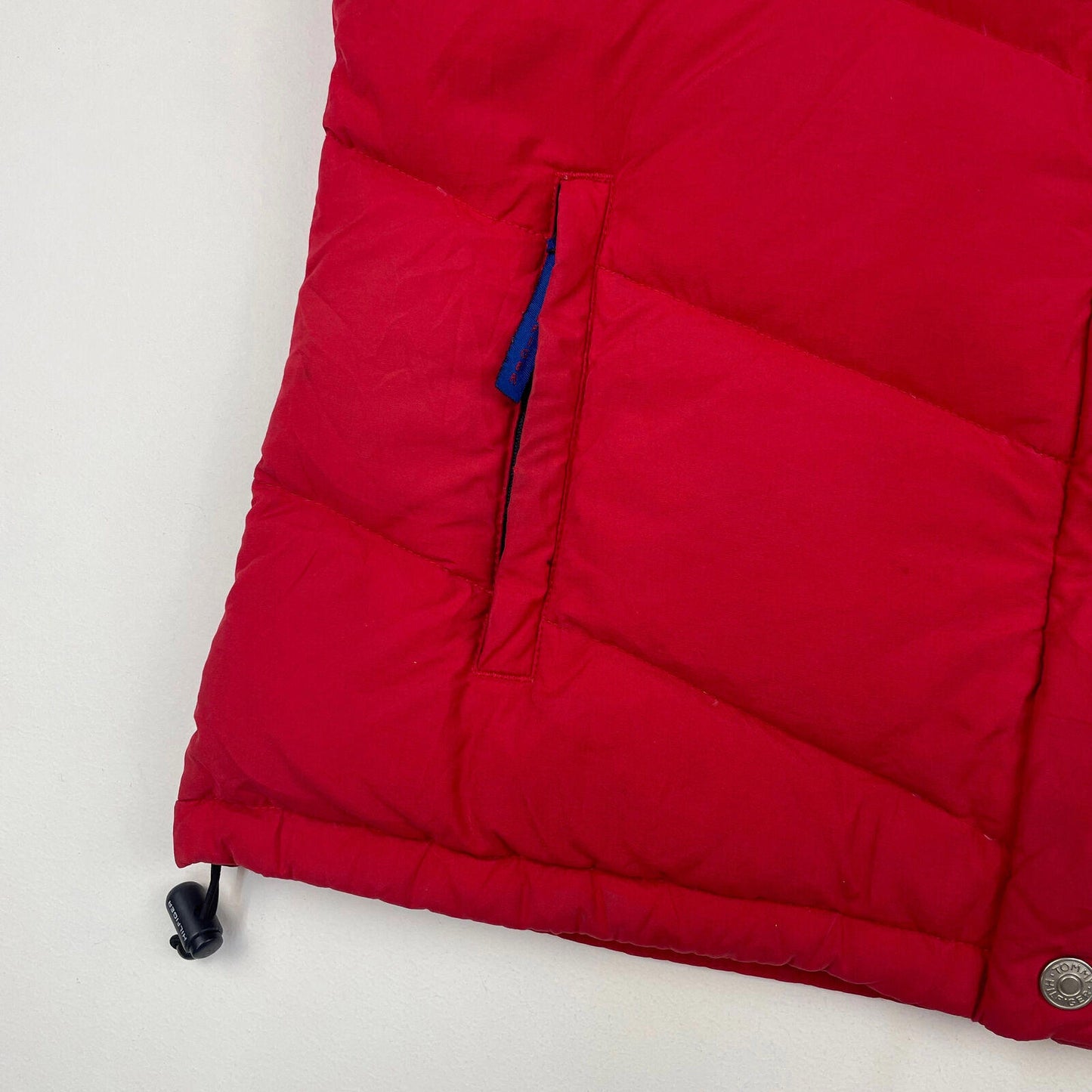 Women’s TOMMY HILFIGER Red & Denim Gilet Puffer Jacket , Size Medium