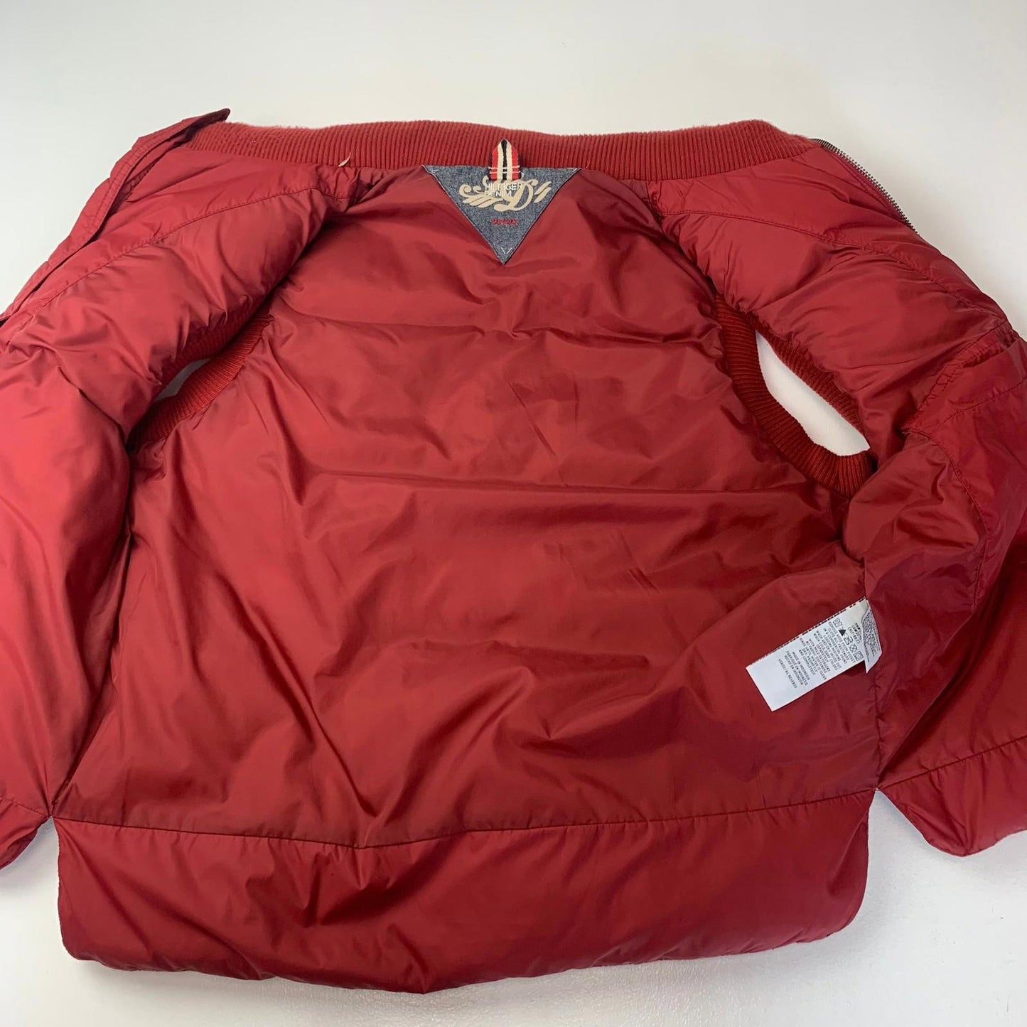 Hilfiger Denim Puffer Jacket Quilted Outdoor Red Womens Medium