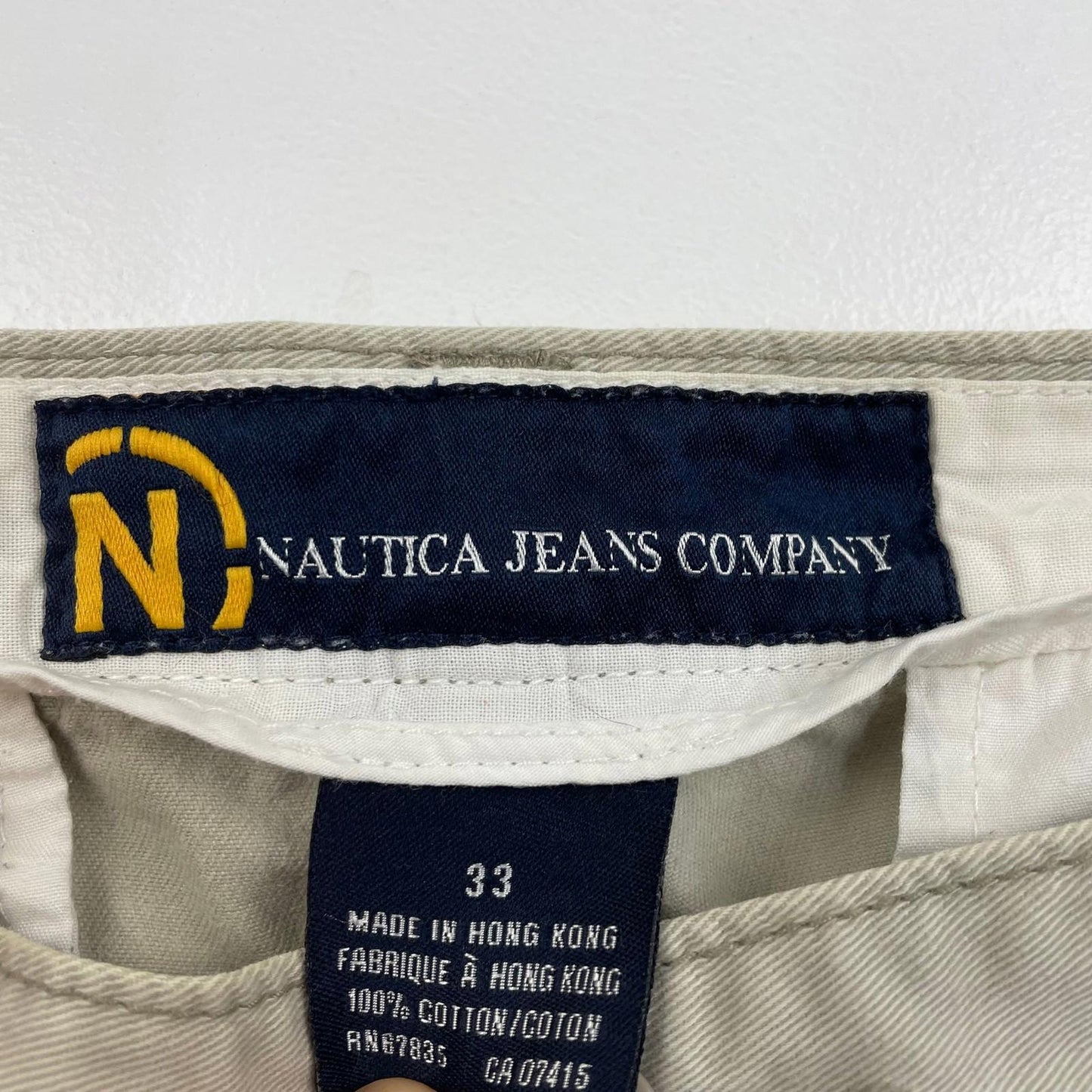 NAUTICA JEANS Shorts Cargo Style Beige Cotton Men's Size 33