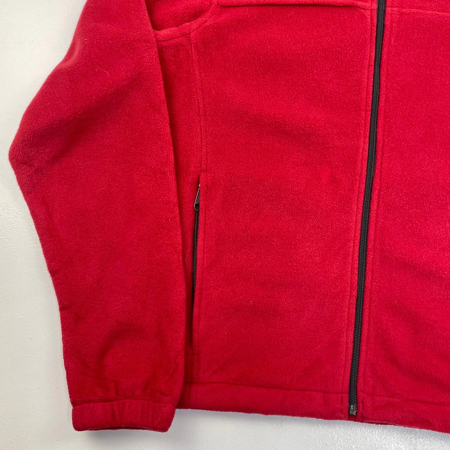 COLUMBIA Fleece Jacket Warm Winter Red Zip Mens M