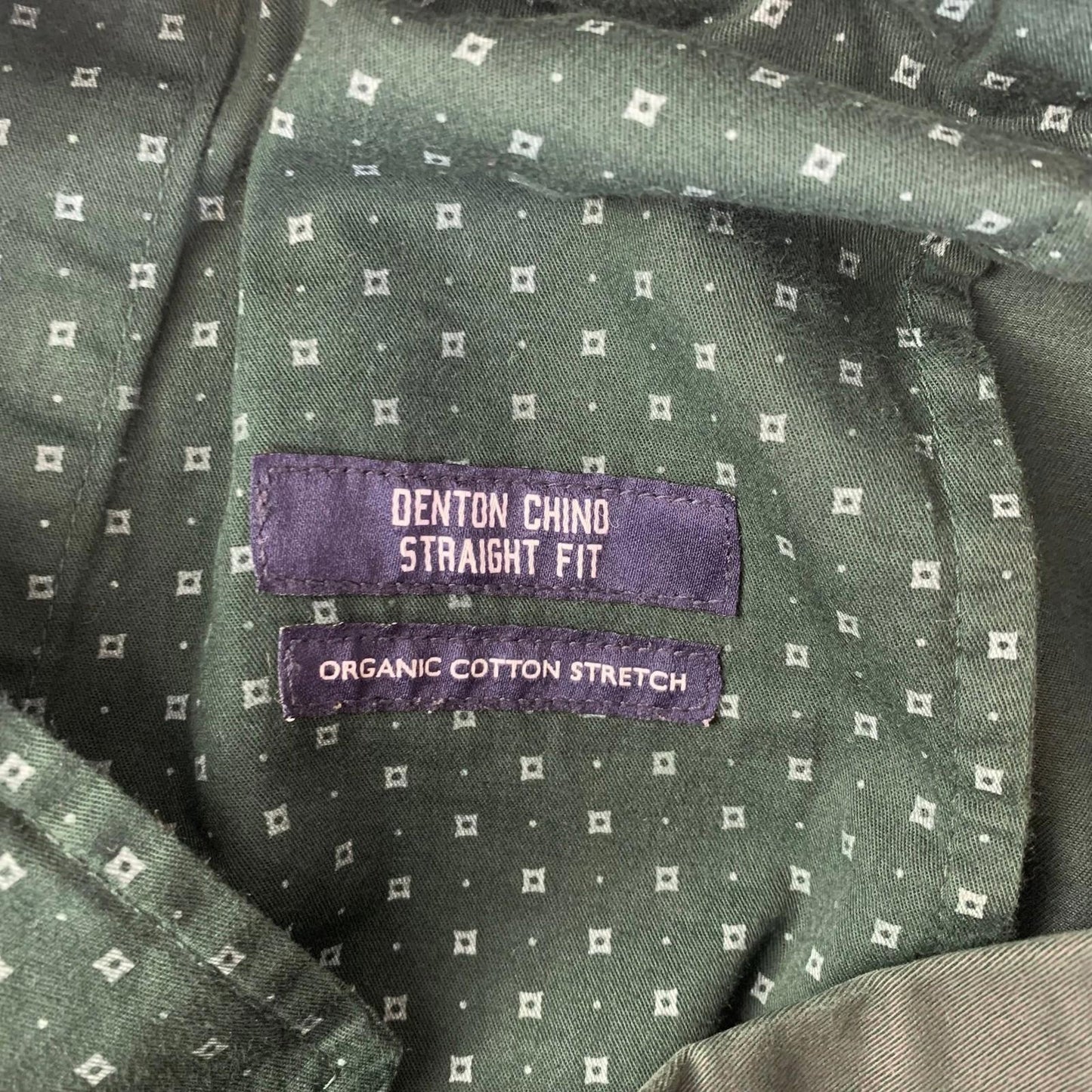 Tommy Hilfiger Denton Chino Straight Trousers Dark Green Mens W34 L27