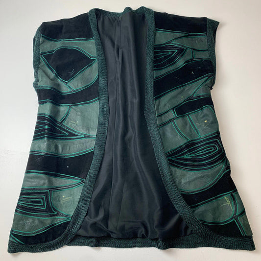Women’s Vintage CHARISMA Suede Waistcoat / Jacket / Green / L-XL