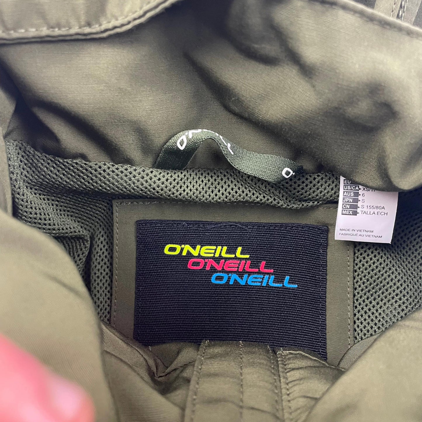 Women’s O’neill Green Long Hyperdry Water Repellent Jacket , Size Small