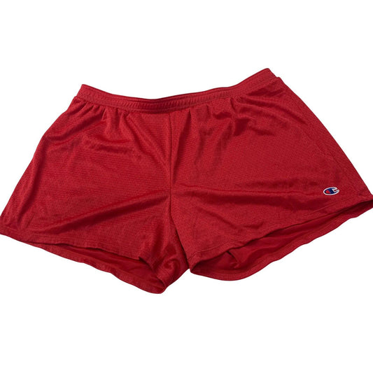 CHAMPION Athletic Shorts Mesh Red Sporty Casual Womens L