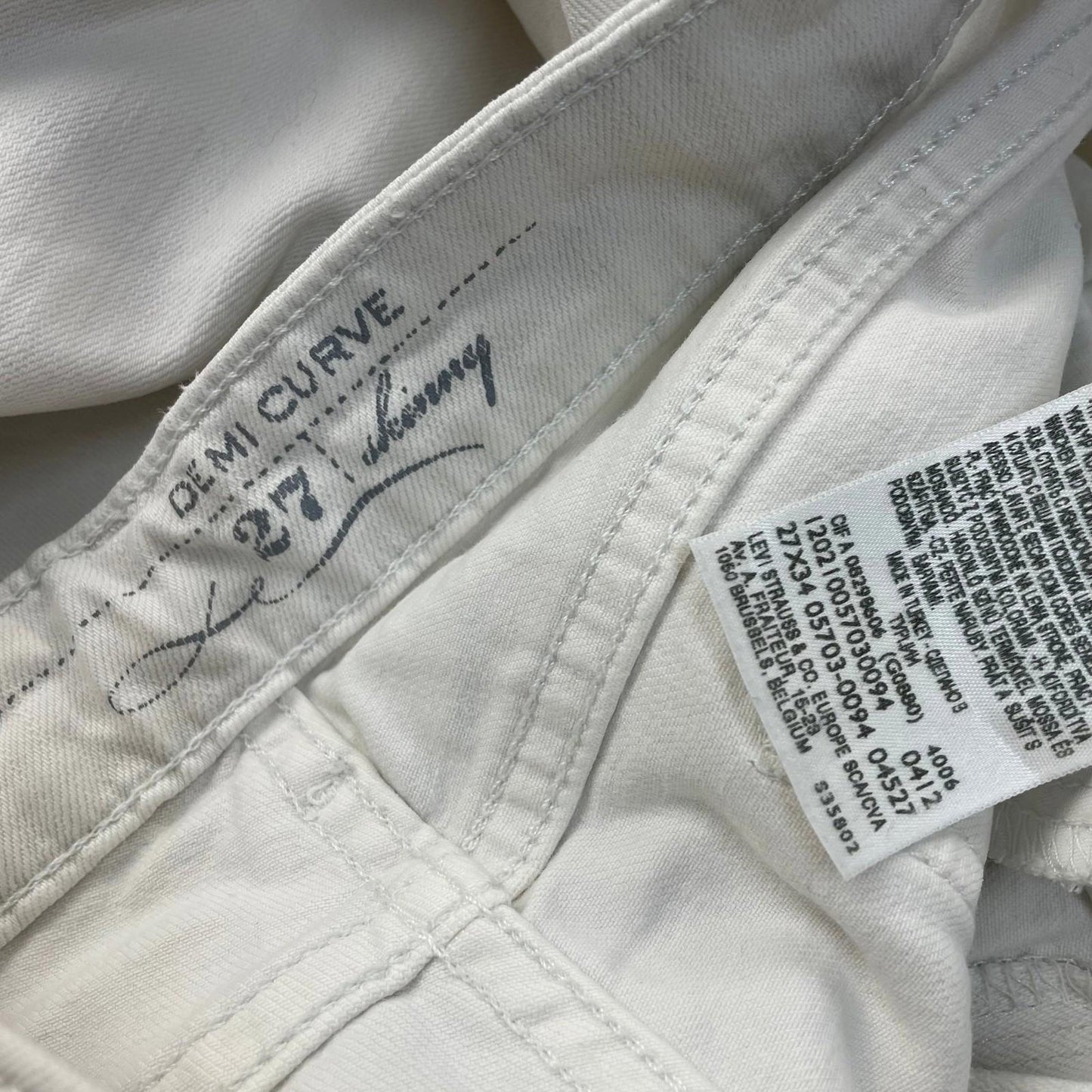 Levi's Demi Curve Skinny Jeans Ivory Women UK 8