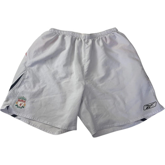 Reebok Liverpool FC Athletic Shorts White Drawstring Logo Mens M