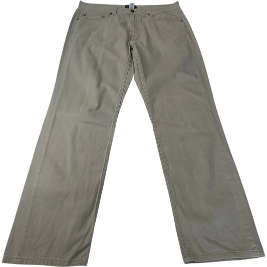 Chaps 5-Pocket Twill Trousers Casual Beige Mens 34 X 32