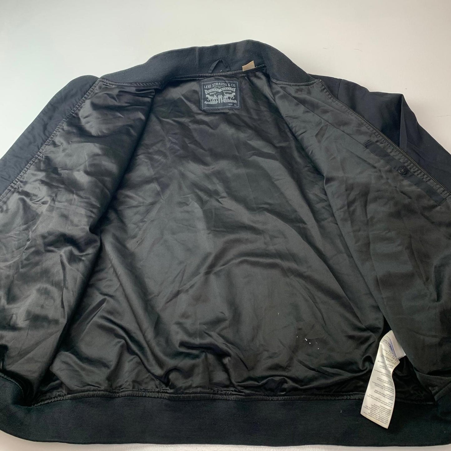 Levi Strauss Bomber Jacket Classic Style Black Mens XL