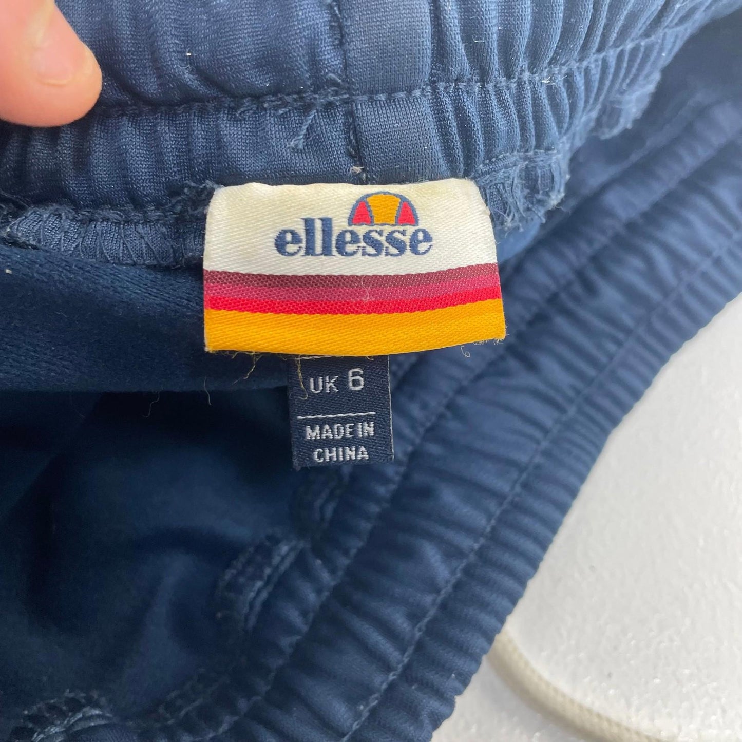 Ellesse Women's Hot Pants Retro Logo Design Navy Blue Shorts UK 6
