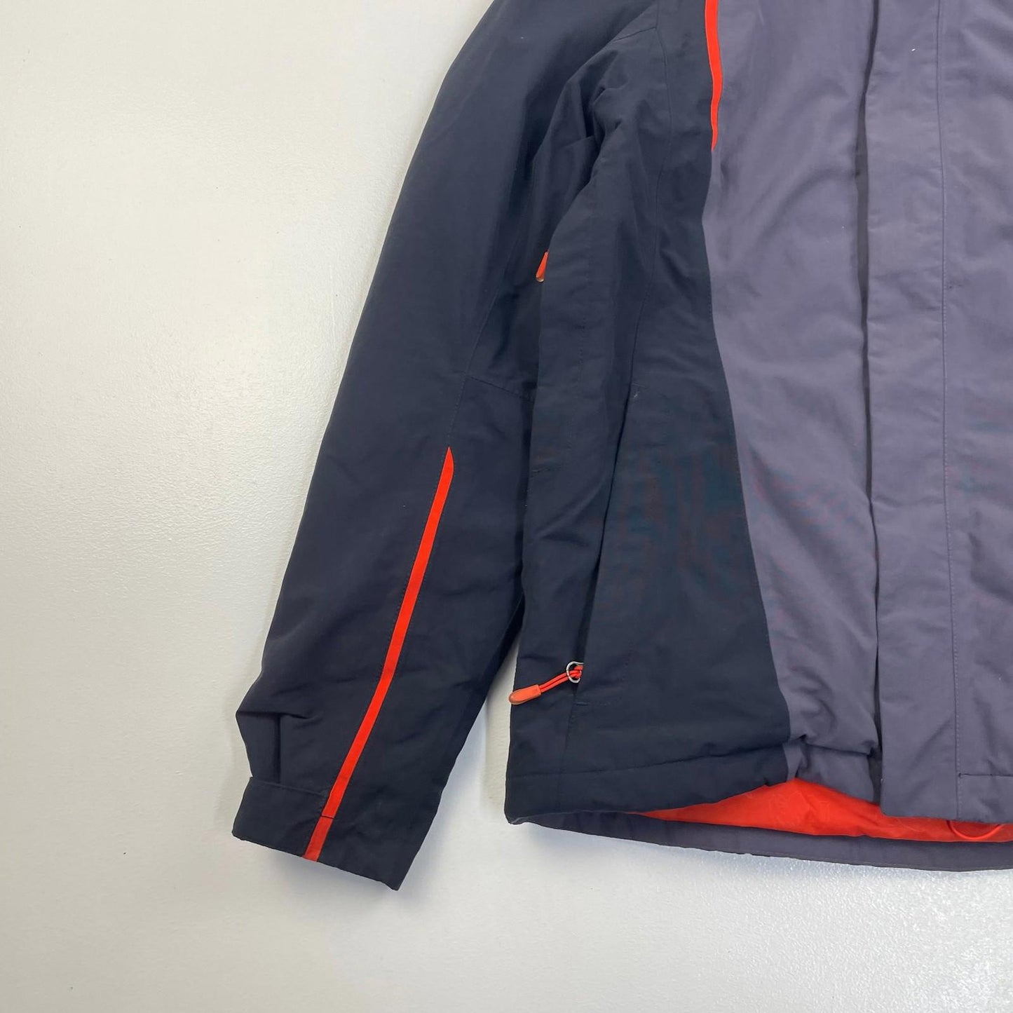 The North Face Women's Ski Jacket Hooded Waterproof Orange Grey XS