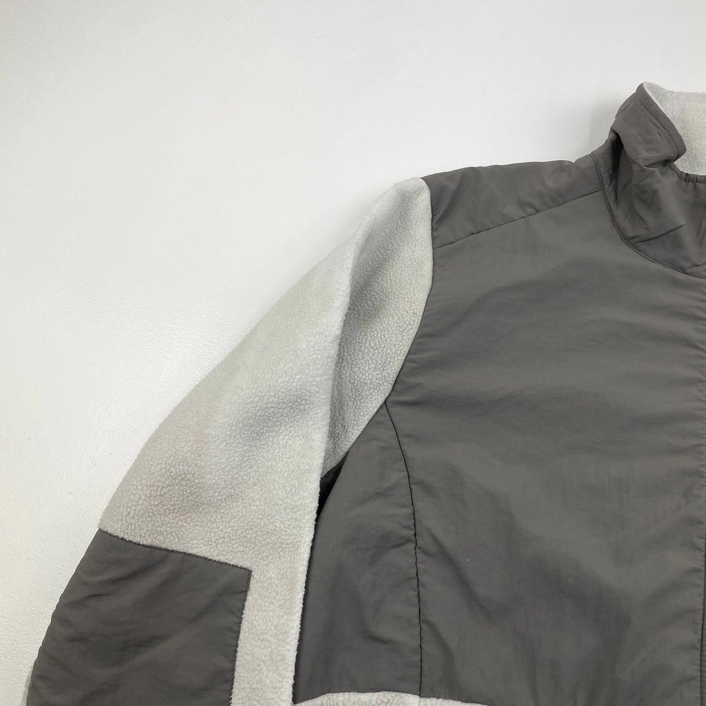 THE NORTH FACE Fleece Jacket Warm Outdoor Grey White Womens M