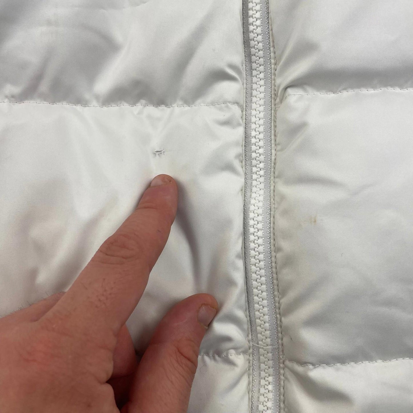 THE NORTH FACE Puffer Jacket White Warm Winter Coat Womens L
