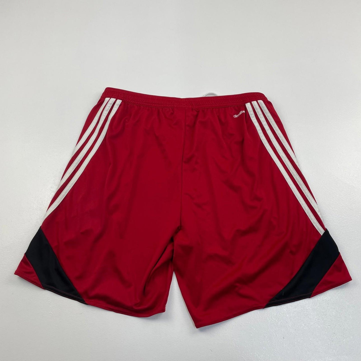 ADIDAS Climalite Athletic Shorts Sporty Red Black Mens Large