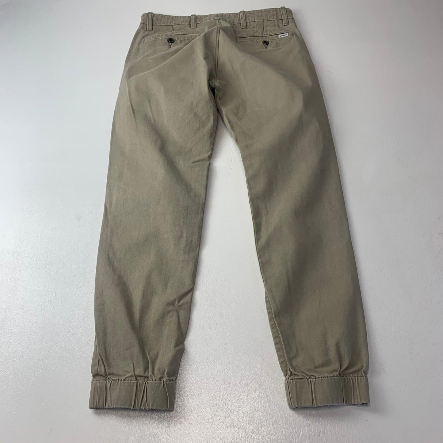 Levi's Chino Style Trousers Casual Elastic Cuffs Khaki Mens W28 L30