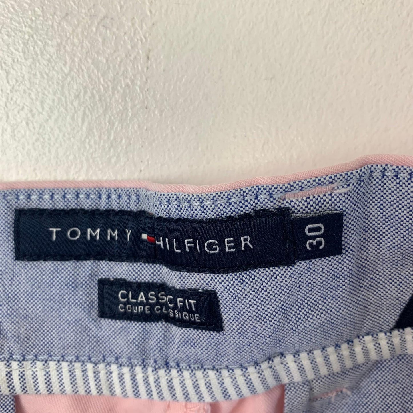 Tommy Hilfiger Classic Fit Chino Shorts Pink Casual Summer Mens W30