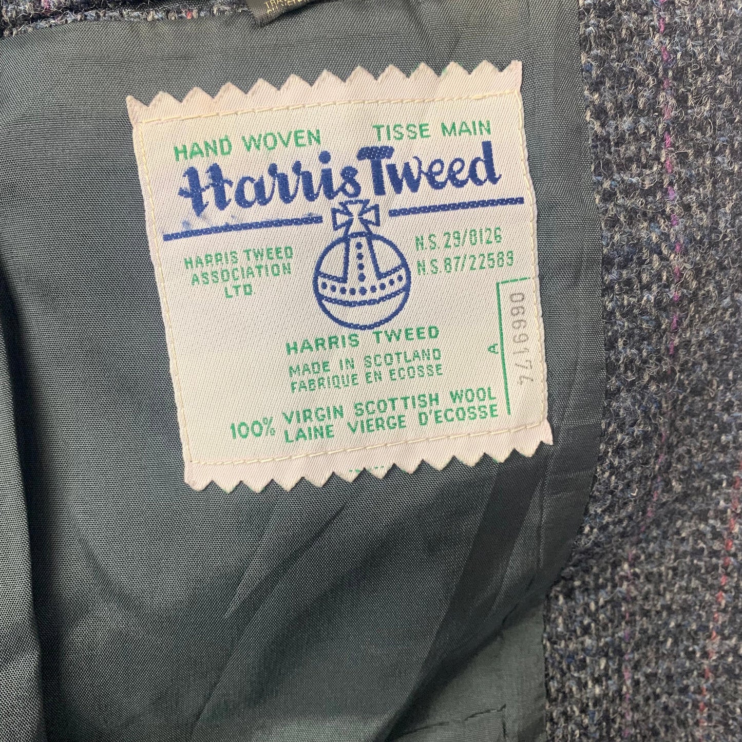 Mens MOORES Harris Tweed Jacket / Grey Fleck / 42 Tall