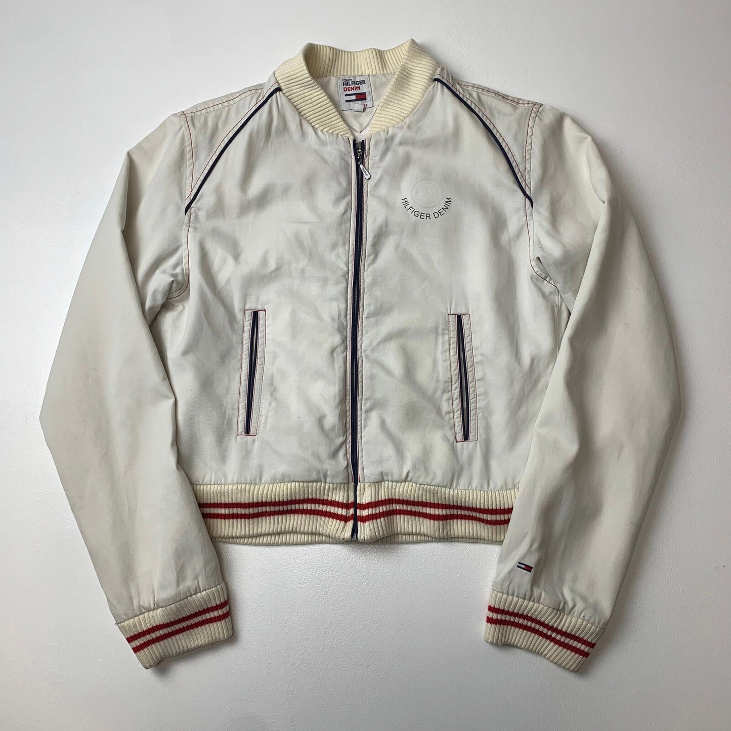 Girls TOMMY HILFIGER Cream Jacket / Back Spellout / 12-13 yrs
