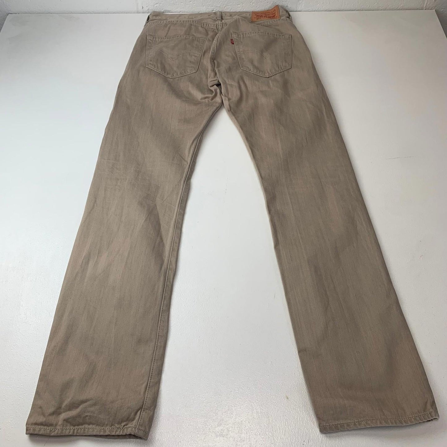 Levi's 501 Original Fit Straight Leg Beige Jeans Mens W31 L34