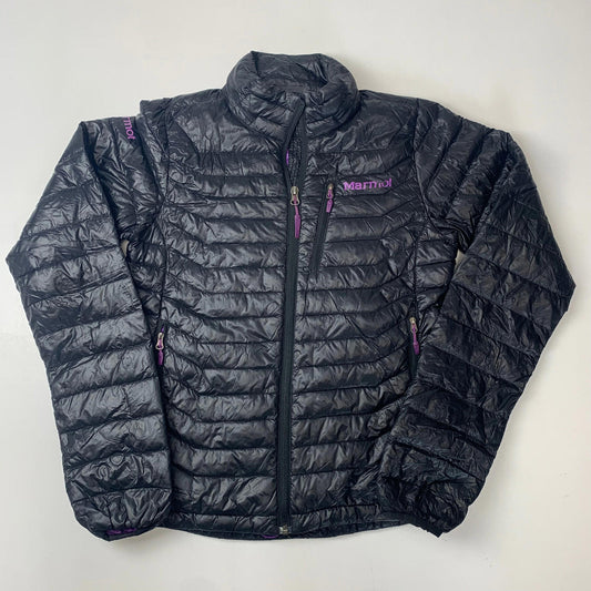 Women’s MARMOT 900 Fill Puffer Jacket / Black & Purple / XS