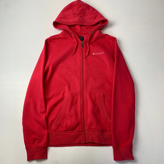 Women’s CHAMPION Full Zip Cotton Hoodie / Pink / Large