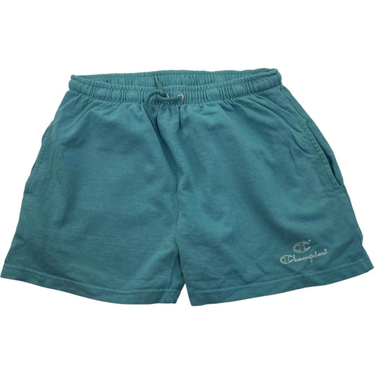 Champion Casual Shorts Elastic Waist Drawstring Green Logo Women Large