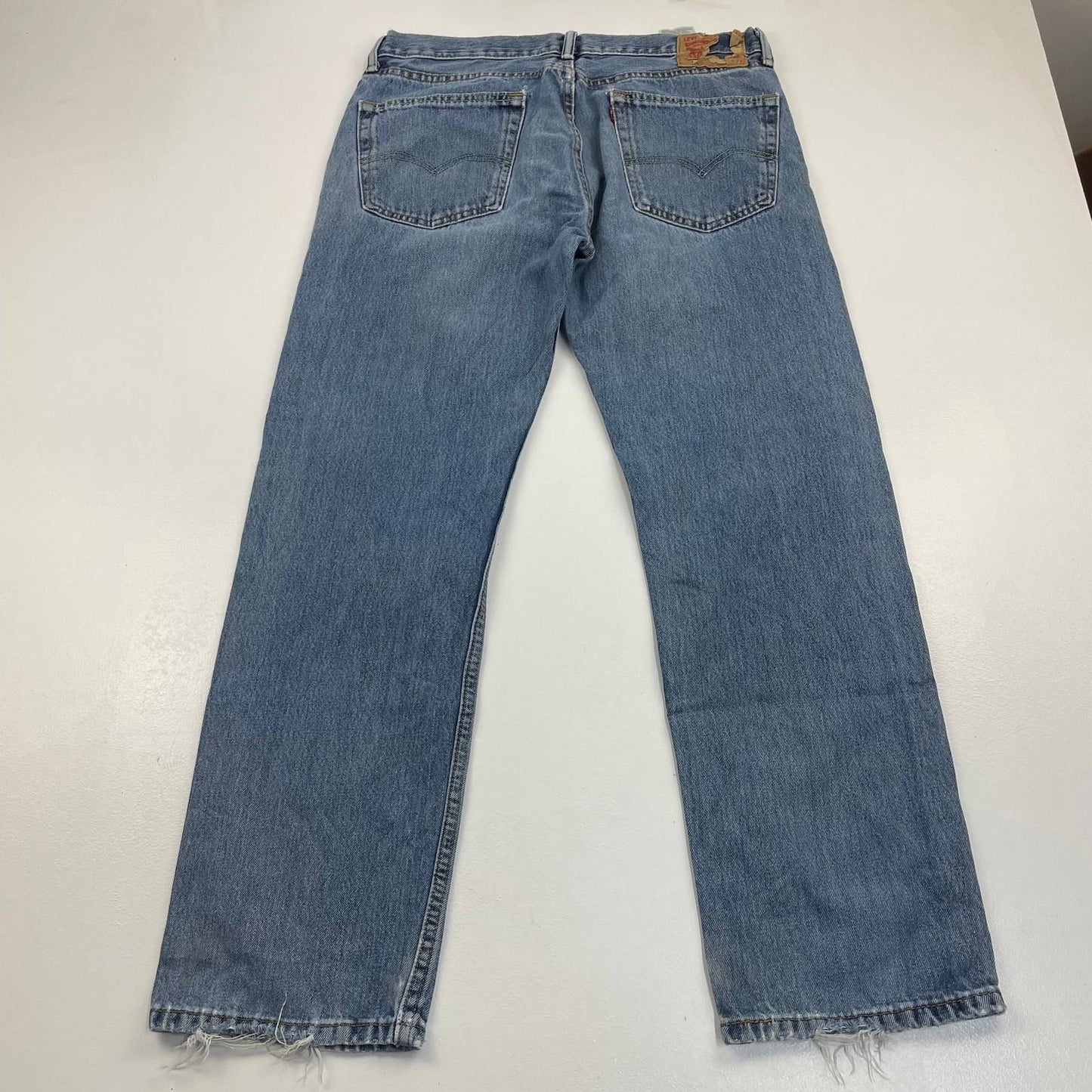 LEVI'S Jeans Straight Leg Vintage Distressed Blue Denim Mens W34 L34