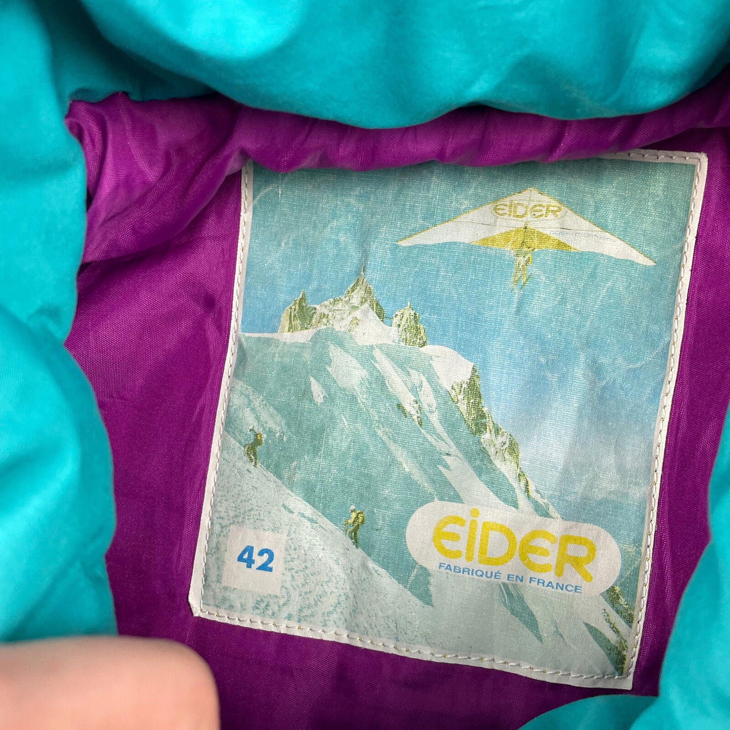 Women’s Vintage 90’s Multicoloured Block Print Ski Jacket , FR 42 / UK 14