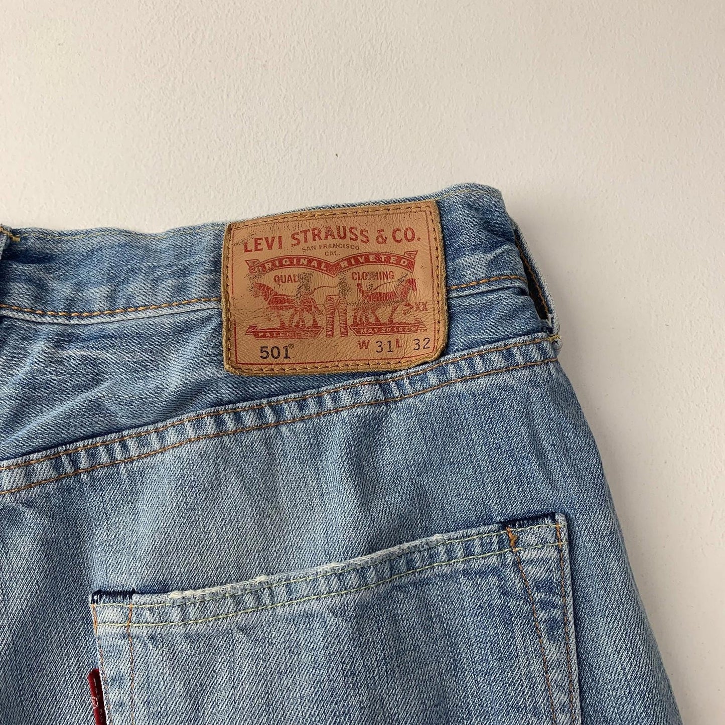 Levi's 501 Denim Shorts Hemmed Blue  Mens W31