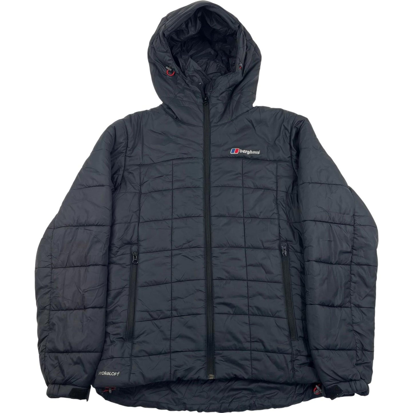 BERGHAUS Puffer Jacket Hydrloft Insulated Black Hooded Mens XS