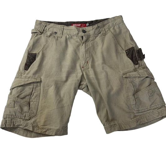 Red Kap Cargo Shorts Workwear Utility Beige Men's Size 32