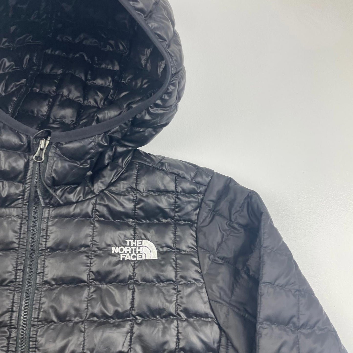 THE NORTH FACE Hooded Puffer Jacket Insulated Quilted Black Womens S